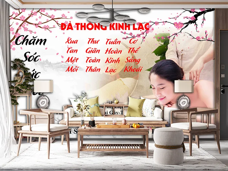 Tranh dán tường Spa-Dưỡng sinh đông y mới nhất tháng 3 năm 2024