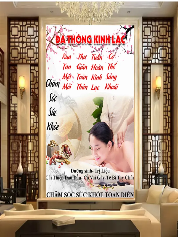 Tranh dán tường Spa-Dưỡng sinh đông y mới nhất tháng 3 năm 2024