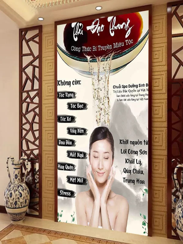 Tranh dán tường Spa-Dưỡng sinh đông y mới nhất tháng 3 năm 2024