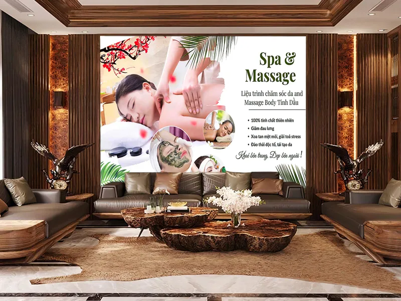 Tranh dán tường Spa-Dưỡng sinh đông y mới nhất tháng 3 năm 2024