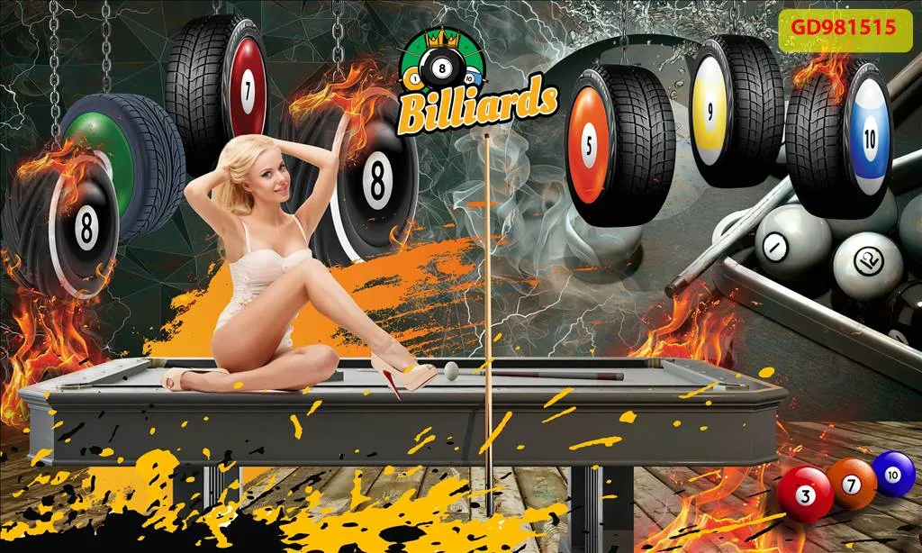 Bộ sưu tập tranh dán tường quán bida(Billiards) mới nhất 2024 -phần 2