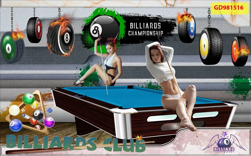 Bộ sưu tập tranh dán tường quán bida(Billiards) mới nhất 2024 -phần 2