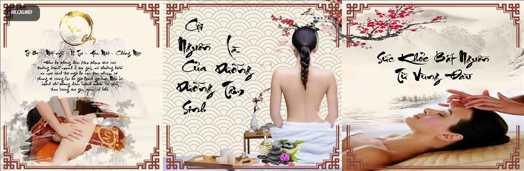 Tranh dán tường dưỡng sinh đông y