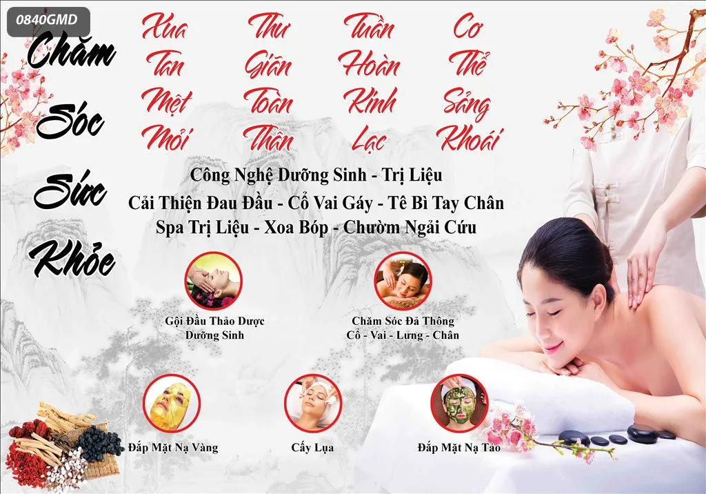 Tranh dán tường dưỡng sinh đông y