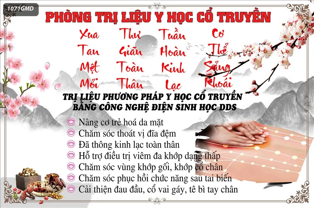 Tranh dán tường dưỡng sinh đông y